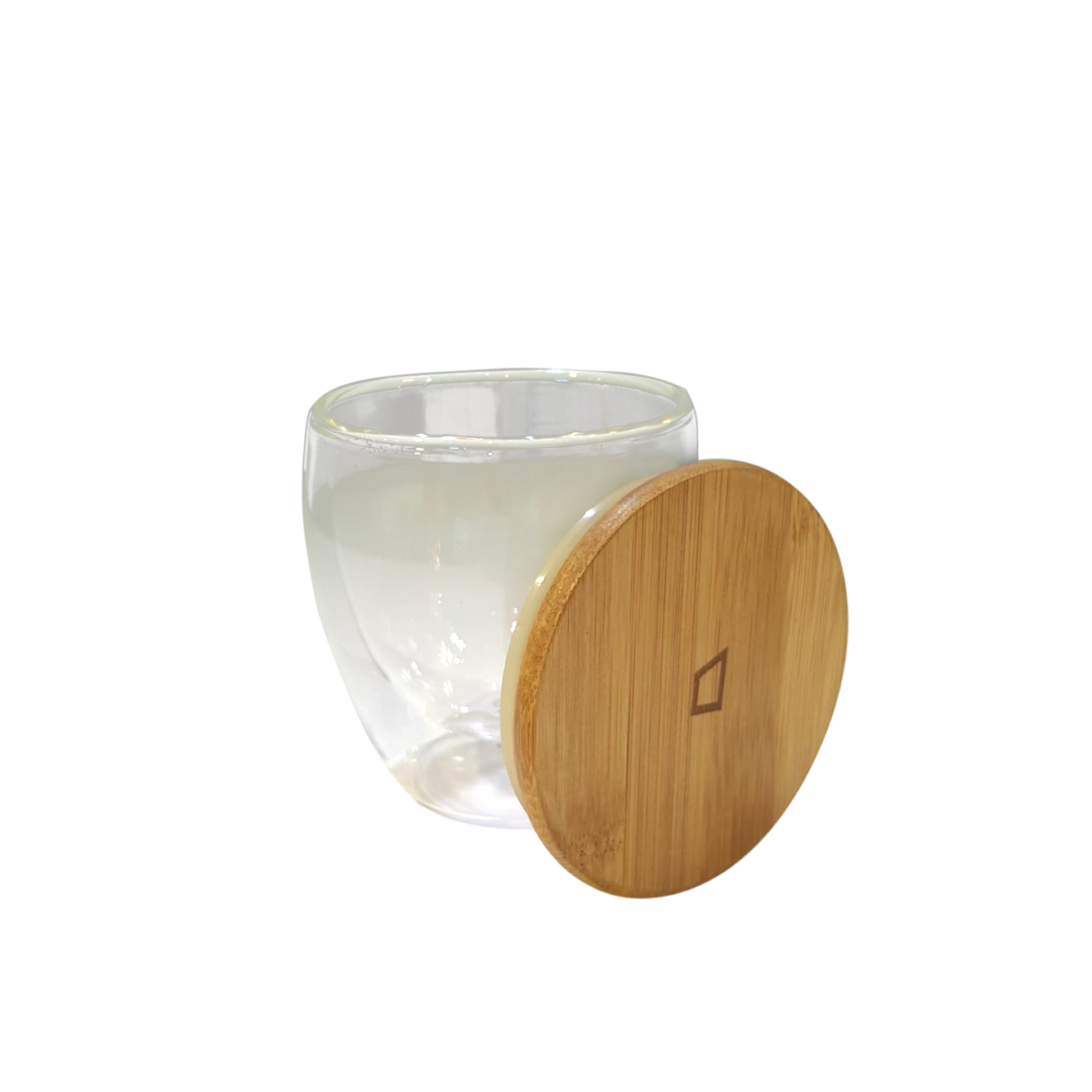 Double Wall Glass Tea Mug with Bamboo Lid