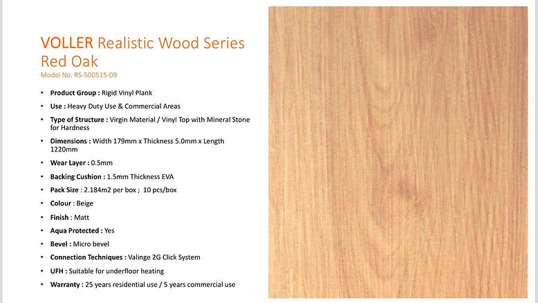 VOLLER Diamond RVP Flooring - Realistic Wood Series (Red Oak) [$24.42/sqft; 23.51sqft/box]