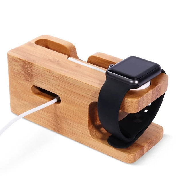 Bamboo iWatch & iPhone 2-in-1 Stand